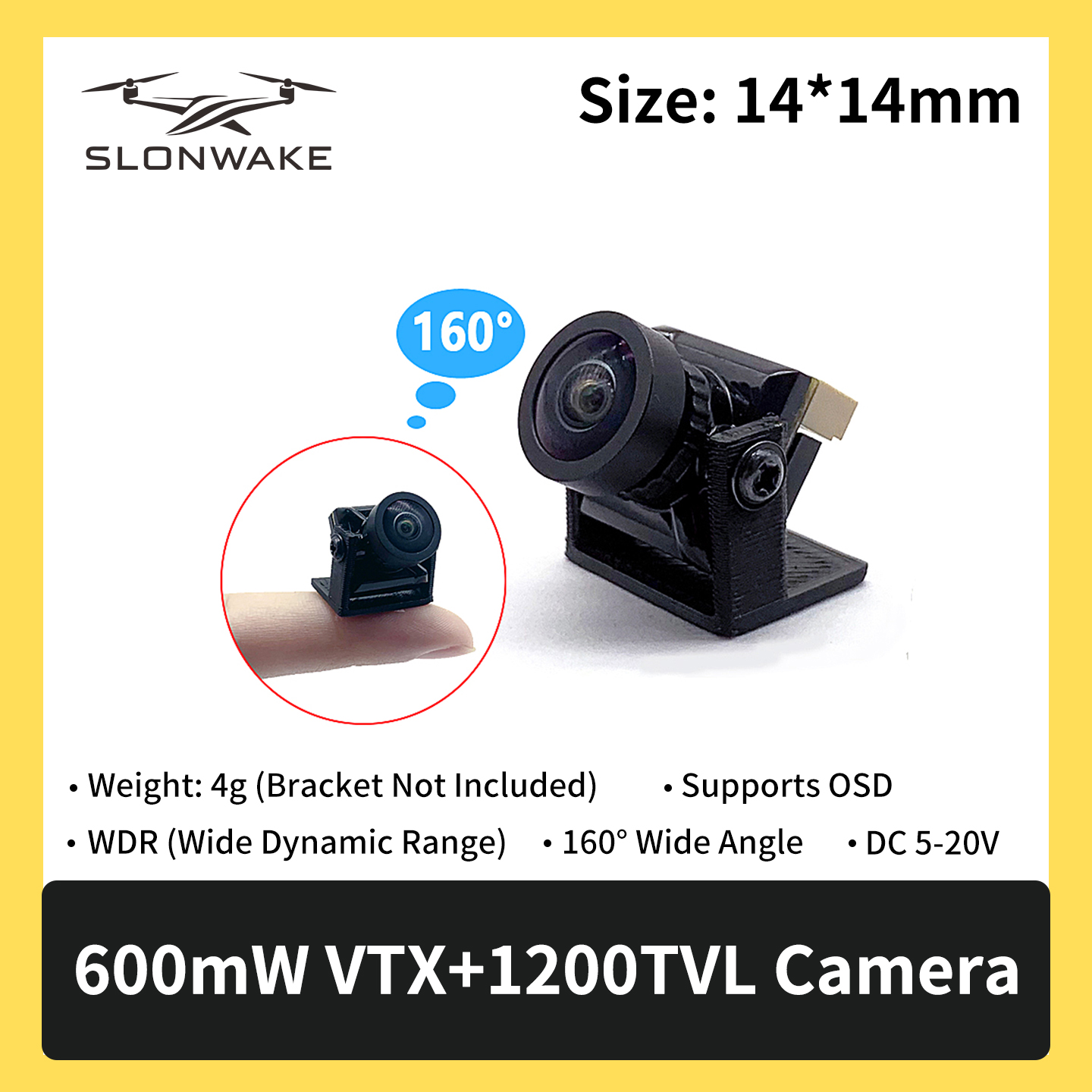 SLONWAKE 5.8G 600mW 7-24V FPV  - Drone Camera Wide Angle ulasan dan harga