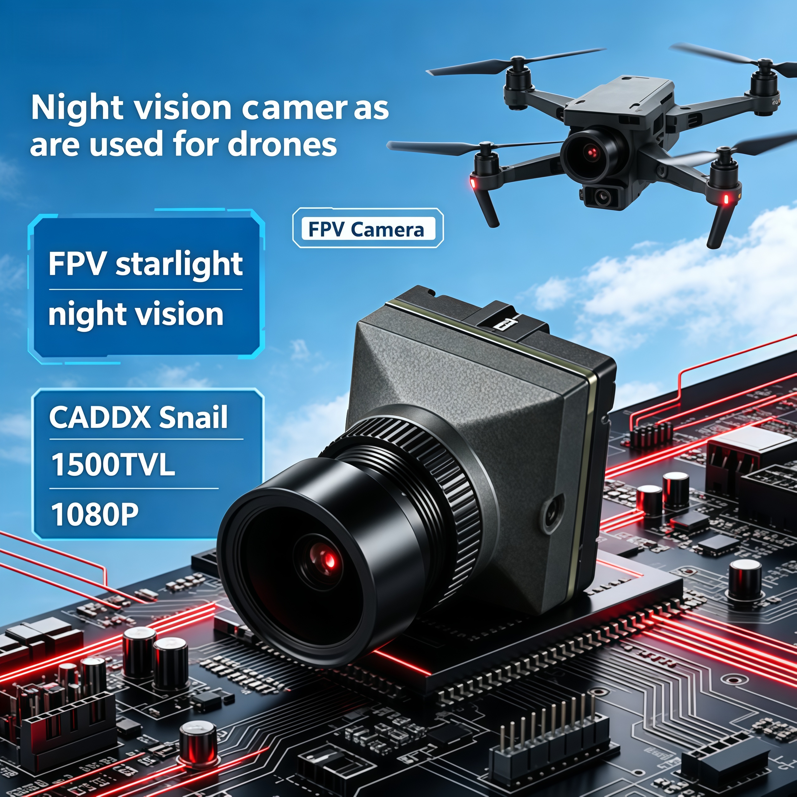 1500TVL HD CADDX Snail FPV Cam - Drone Camera Night Vision ulasan dan harga